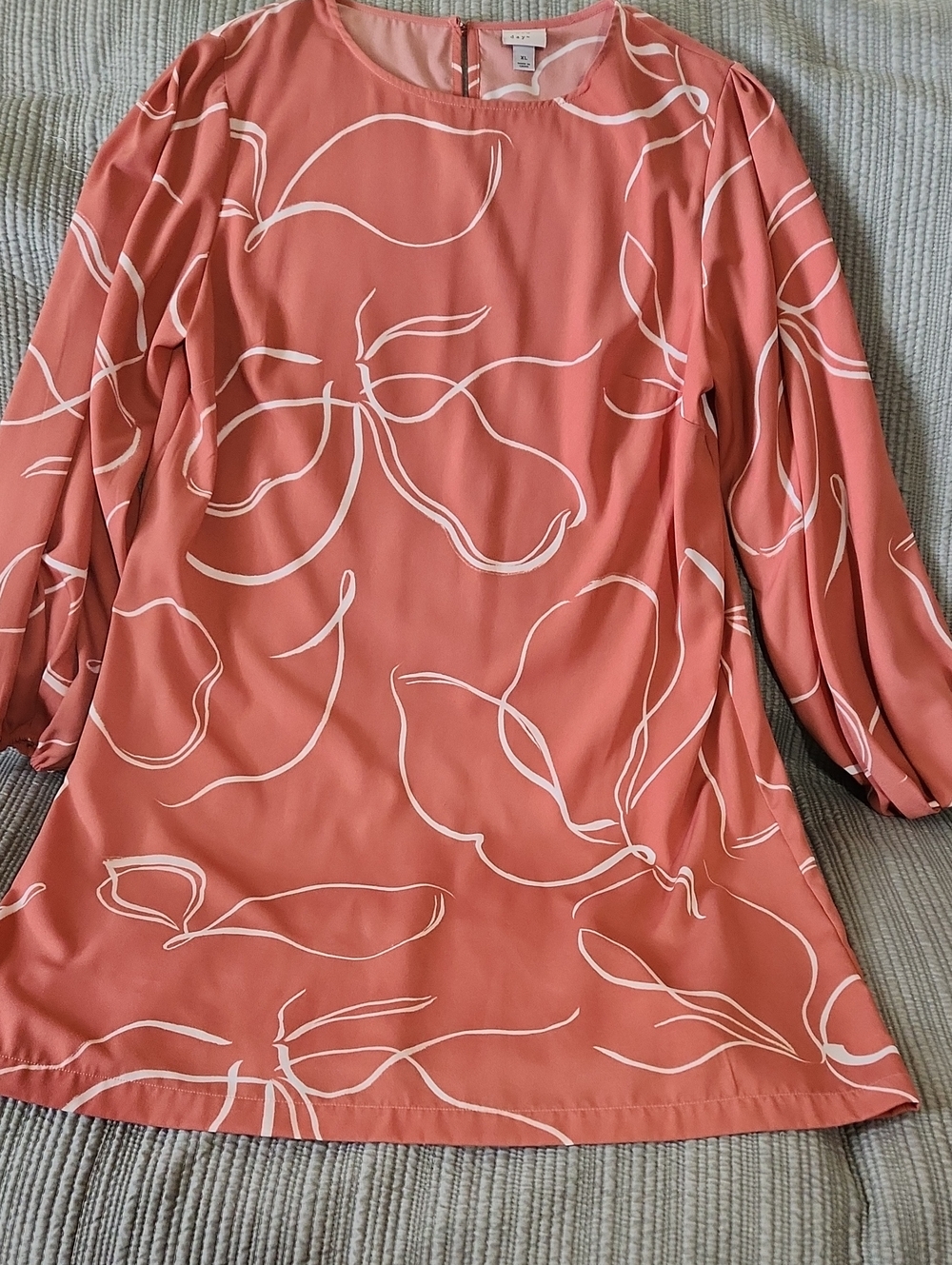 a new day Coral Pink Floral-Print Shift Dress